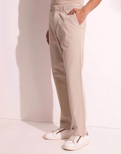 Fabindia MenS Straight Trousers (1039588Stone_Beige