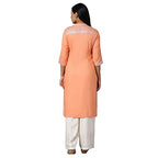 Aurelia Women?? Mughal Printed Straight Kurta | Lightweight Mandarin Collar Kurta For Women | Mughal Printed Kurta For Women | Beautiful Regular Fit Kurta For Women