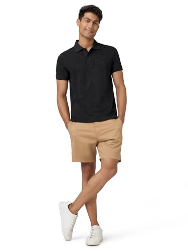 XYXX Mens Cotton Solid Regular Fit Shirt (XY_CR14_Polo Tshirt_1_Black