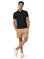 XYXX Mens Cotton Solid Regular Fit Shirt (XY_CR14_Polo Tshirt_1_Black