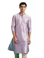 Diwas By Manyavar MenS Art Silk Thread Work Sequined Kurta (Lilac,L)