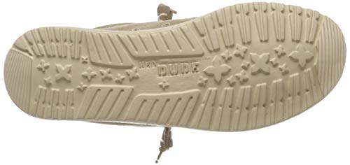 Hey Dude Men's Wally Canvas Chestnut Size 8 | Mens Shoes | Men's Lace Up Loafers | Comfortable & Light-Weight