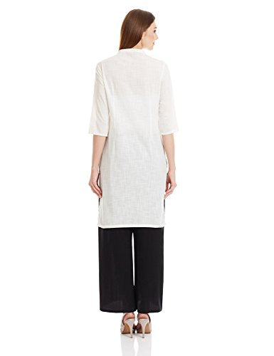 W For Woman Women'S Straight Kurta (15Au15088-62528_White_12)