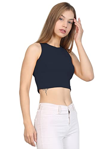 TAGAS Skinny Fit wome Western Tank Tops for Womens and Girls| (C5P-51_Navy Blue