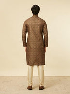Manyavar Green Blended Viscose Digital Print | Embroidery Kurta Pyjama Set