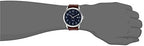 Timex Men's Easy Reader 38mm Watch - Silver-Tone Case Blue Dial with Brown Croco Leather Strap