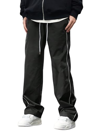 Greciilooks Regular Trouser Loose Fit | Sports For Men Stylish Track Mid Rise Pant (Gl-Tp-1046_Black 01_S)