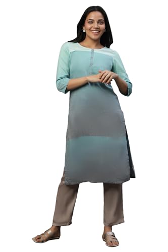 Aurelia WomenS Yarn Dyed Printed Straight Kurta | Round Neck Kurta For Women | Yarn Dyed Printed Kurta For Women | Beautiful Reg
