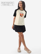 The Souled Store Official Popeye: Classic Charm Women and Girls Short Sleeve Round Neck Round Neck Grey Cotton Relaxed Fit T-Shi