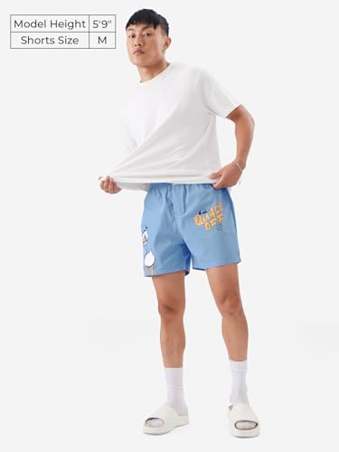 The Souled Store Official Donald Duck: Quack Off Blue Men And Boys Blue Graphic Printed Cotton Boxer Short