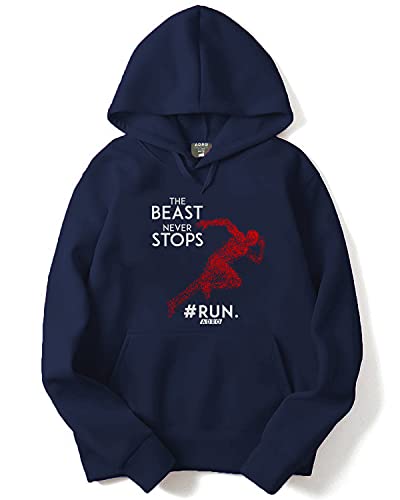 ADRO Men's Fleece Hooded Hoodie (H-M-STO-NB_Navy_XL)