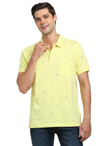 Turtle Men Knitted Slim Fit Lime Yellow Polo T-Shirt