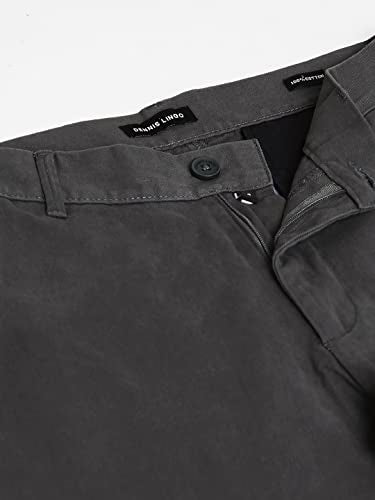 Dennis Lingo MenS Grey Slim Fit Chinos, Ankel Length, Tapered Fit Casual Trousers