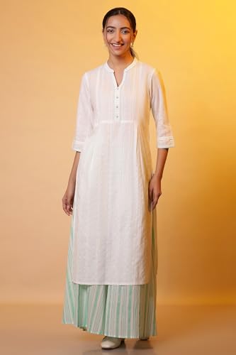 Aurelia WomenS Cotton Regular Kurta (24Fea14777-607033_White