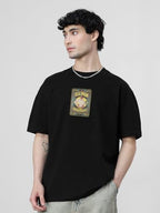The Souled Store Phir Hera Pheri: Laxmi Chit Fund Men and Boys Short Sleeves Round Neck Black Graphic Printed Cotton Oversized T