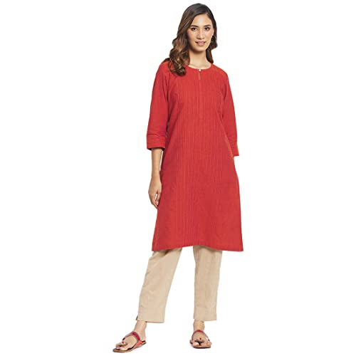 Fabindia Women Straight Style Medium Kurta Cotton_S