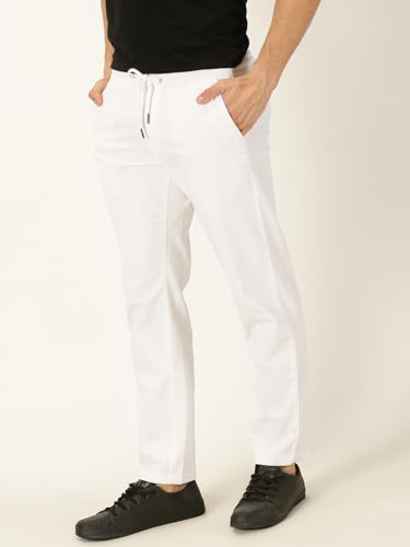 Thomas Scott Men White Smart Easy Wash Chino Trousers