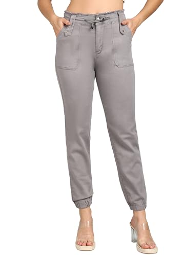 Nifty Womens Denim Stretchable High Waist Joggers (1470_JOGR_Grey_32_Grey_32)