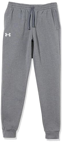 Under Armour Boys Rival Fleece Joggers, (025) Castlerock Light Heather / / White, X-Small