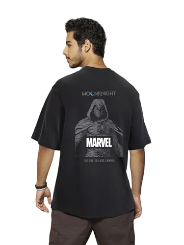 Bewakoof Official Marvel Merchandise MenS Graphic Print Oversized Fit Half Sleeve Round Neck Cotton T-Shirt