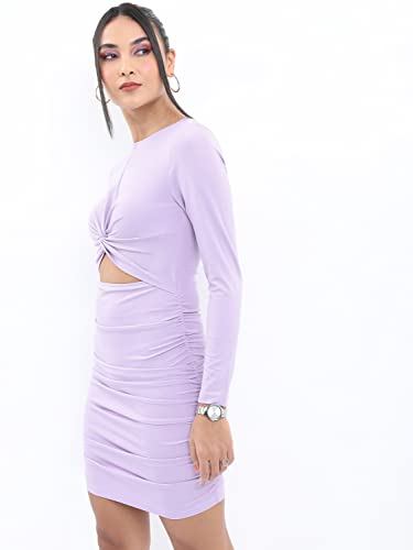 Ketch WomenS Polyester Blend Classic Calf Length Casual Dress (Khj6000117 Purple