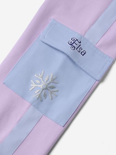 The Souled Store Disney: Magical Elsa Girls Cotton Drawstringed Purple Graphic Printed Regular Fit Cotton Joggers (2-8 Yrs)
