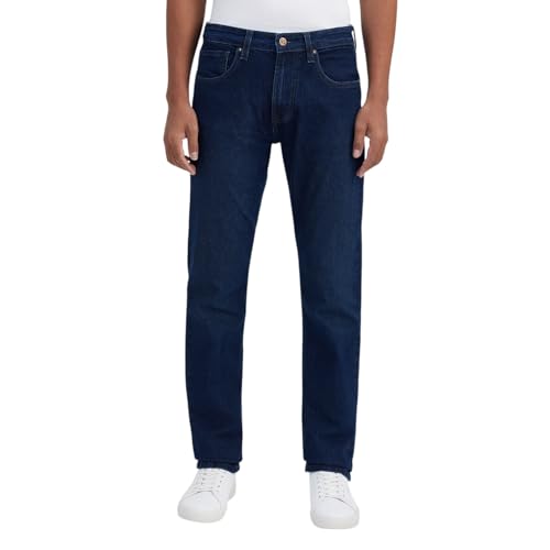 Men Tinted Blue Stretch Straight Fit Jeans