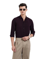 The Indian Garage Co Mens Slim Fit Solid Cutaway Collar Long Sleeves Party Shirt