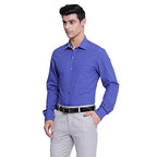 Turtle Men Giza Cotton Royal Blue Solid Slim Fit Full Sleeve Formal Shirt