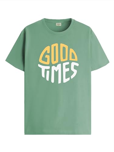 ADRO Mens Printed T Shirt - Premium Cotton Graphic Printed Tshirt - Pista T-Shirt - RN24-TIME-PT-XL