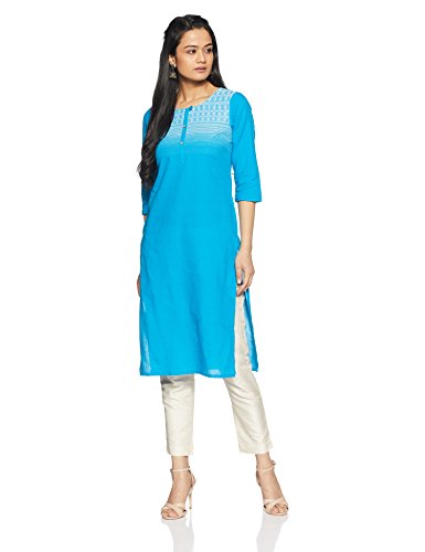 Aurelia Women'S Straight Kurta (16Auk12895-78508_Blue_Xxl)