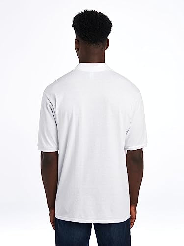 Jerzees Men's SpotShield 2 Button Rib Knit Polo Shirt_4XL_White