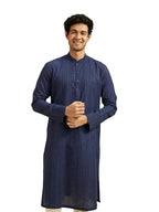 Diwas By Manyavar MenS Cotton Printed Kurta (Dark Blue,Xl)