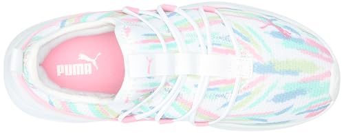 PUMA One4All Sneaker, White-Pink Lilac-Mint, 6 US Unisex Big Kid