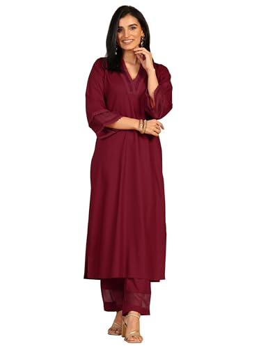 Libas Womens Embellished Rayon Co-Ord Set For Women
