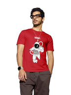 Bewakoof MenS Nasa Printed 100% Cotton T-Shirt - Regular Fit, Round Neck, Half Sleeves