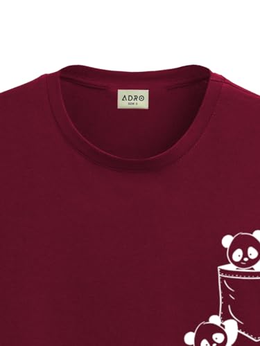 ADRO Tshirt for Men | Printed T Shirt for Men | 100% Cotton T-Shirt |Printed T Shirt | T-Shirts | RN24-POC-MR-M Maroon