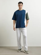Nobero Men Colorblock T-Shirt With Joggers