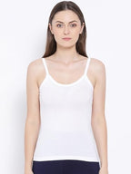 Rupa Softline Plain/Solid Regular Fit Women Super Combed Cotton Camisole, Under-Shirt, Stretchable and Body-Hugging, White,Pack