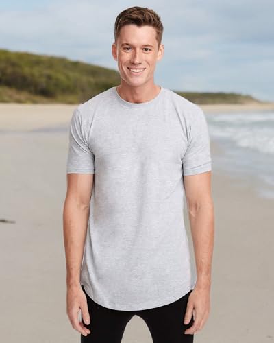 Mens cotton Long Body crew - BLAcK - S(D0102H7NEN8)