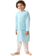 Pspeaches Boys Printed Pure Cotton Kurta With Pyjamas