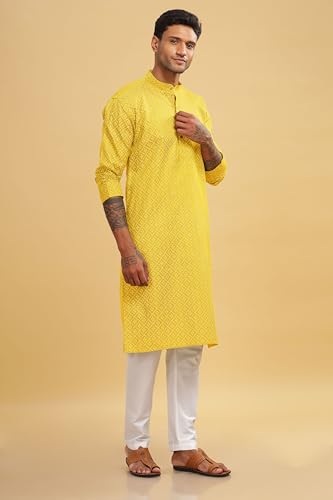Be Active MenS Cotton Regular Kurta Size Xl (C-399-2_Yellow)