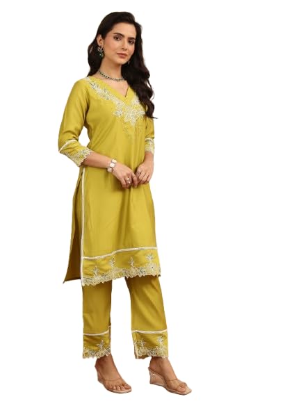 Libas Printed Silk Blend Straight Co-Ords Set For Women (99906Xl)