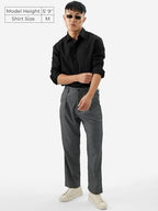 The Souled Store Bold Black Men And Boys Long Sleeve Collared Neck Buttoned Front Regular Fit Cotton Linen Shirts