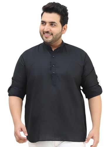 Sojanya Plus(Since 1958), MenS Cotton Black Short Kurta
