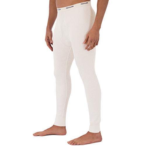 Fruit of the Loom Men's Classic Midweight Waffle Thermal Underwear Bottoms (1-Pack), Natural, X-Large