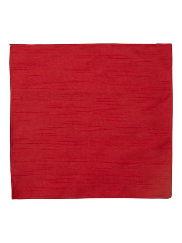 Manyavar MenS Art Silk Solid Pocket Square (Red)
