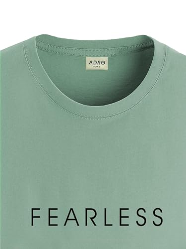 ADRO Men's Solid Regular Fit T-Shirt (RN24-FRL-PT_Pista