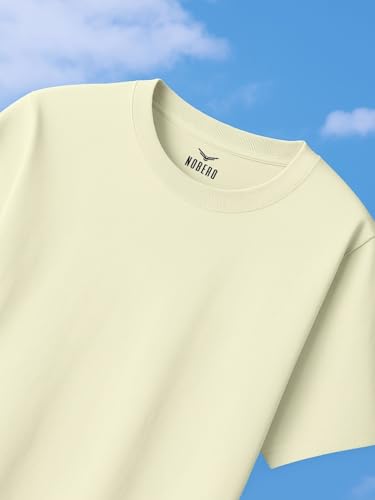 Nobero MenS Solid Oversized Fit T-Shirt (1M-Twrt-C0657_Aloe Green