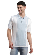 Turtle Men Pure Cotton Slim Fit Self Design Grey Polo T-Shirt